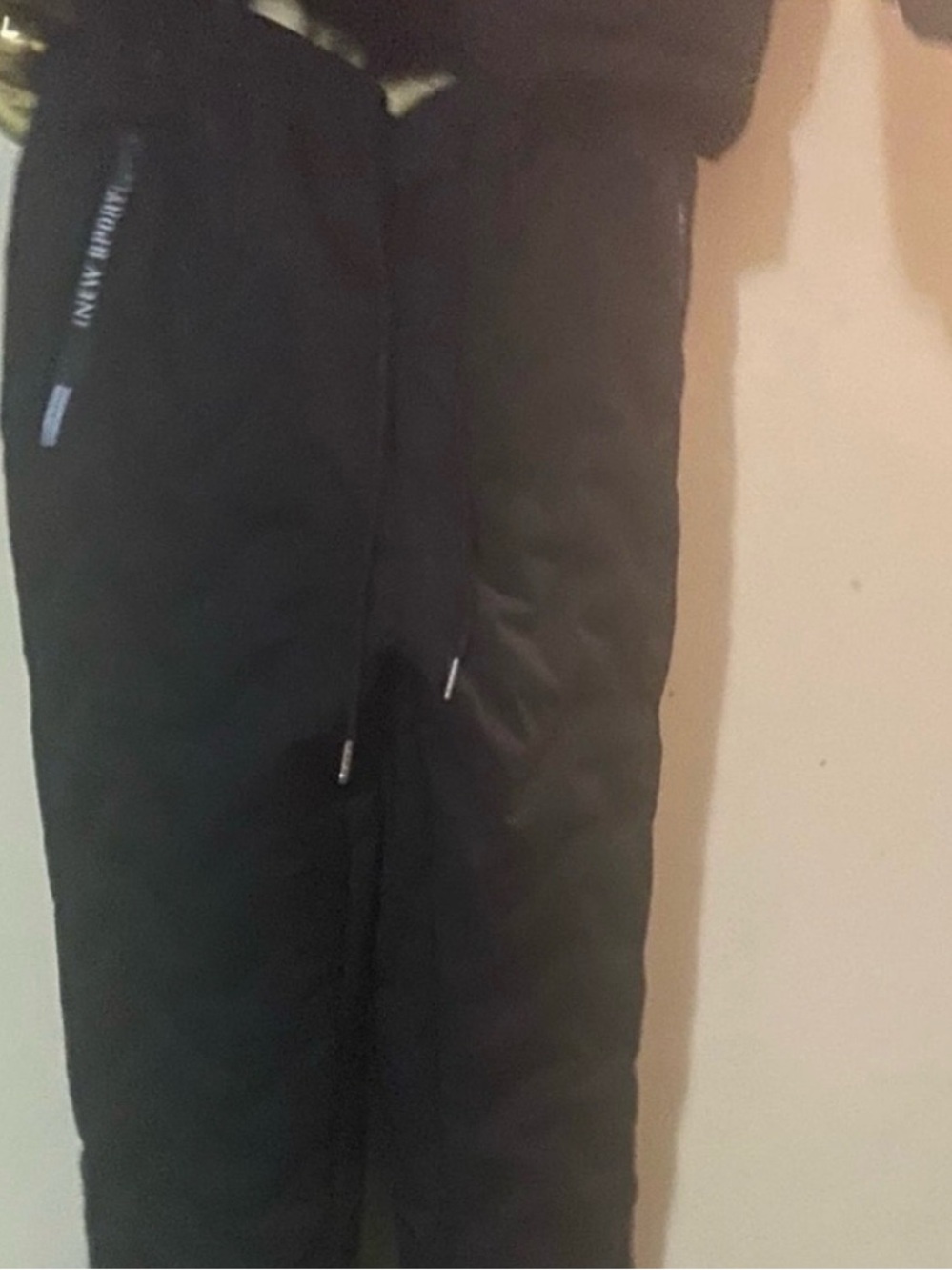 Kids Black Insulated Drawstring Pants